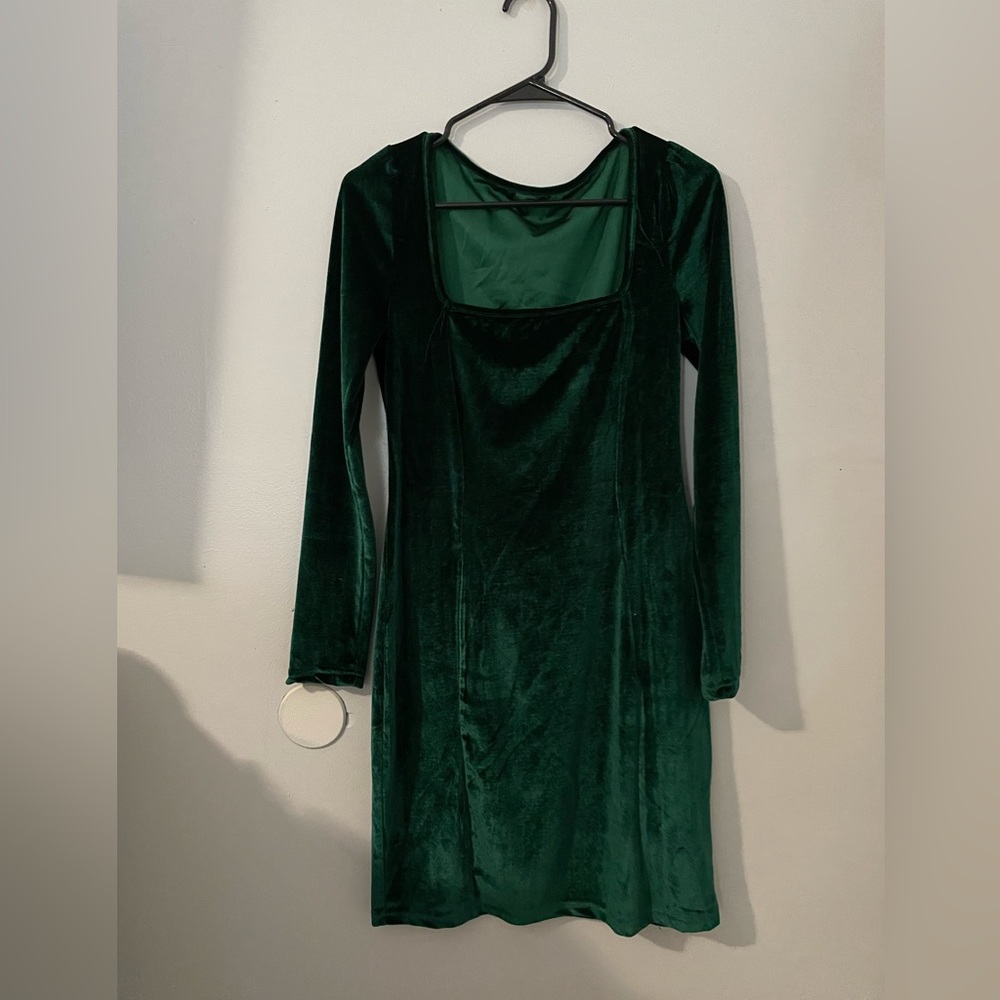 Green Velvet Dress